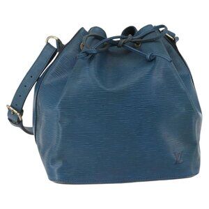 Authentic LOUIS VUITTON Epi Petit Noe Shoulder Bag Blue M44105 LV